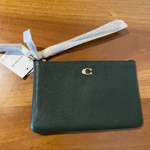 Coach Polished Pebbled Leather Small Wristlet